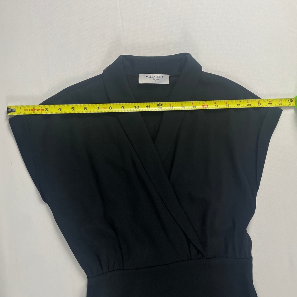 MM La Fleur Tory Dress Faux Wrap Office Black Size 6 - Picture 7 of 9